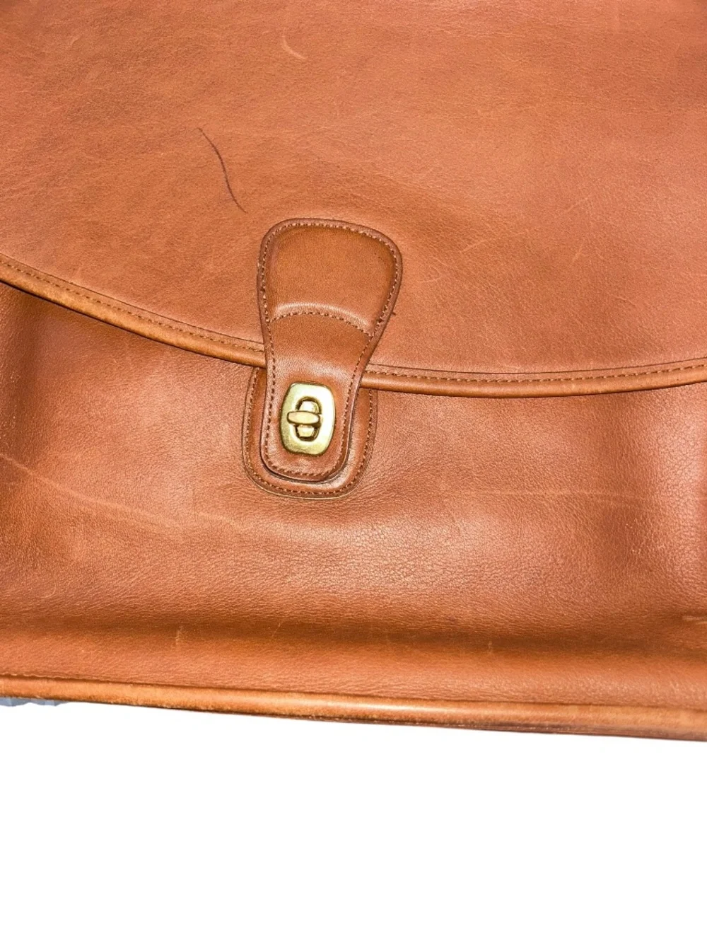 coach beckman vintage 90s British tan saddle leather briefcase attache bag 16x13